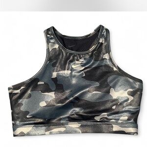 Nike Blue and Gray Camo Sports Bra
